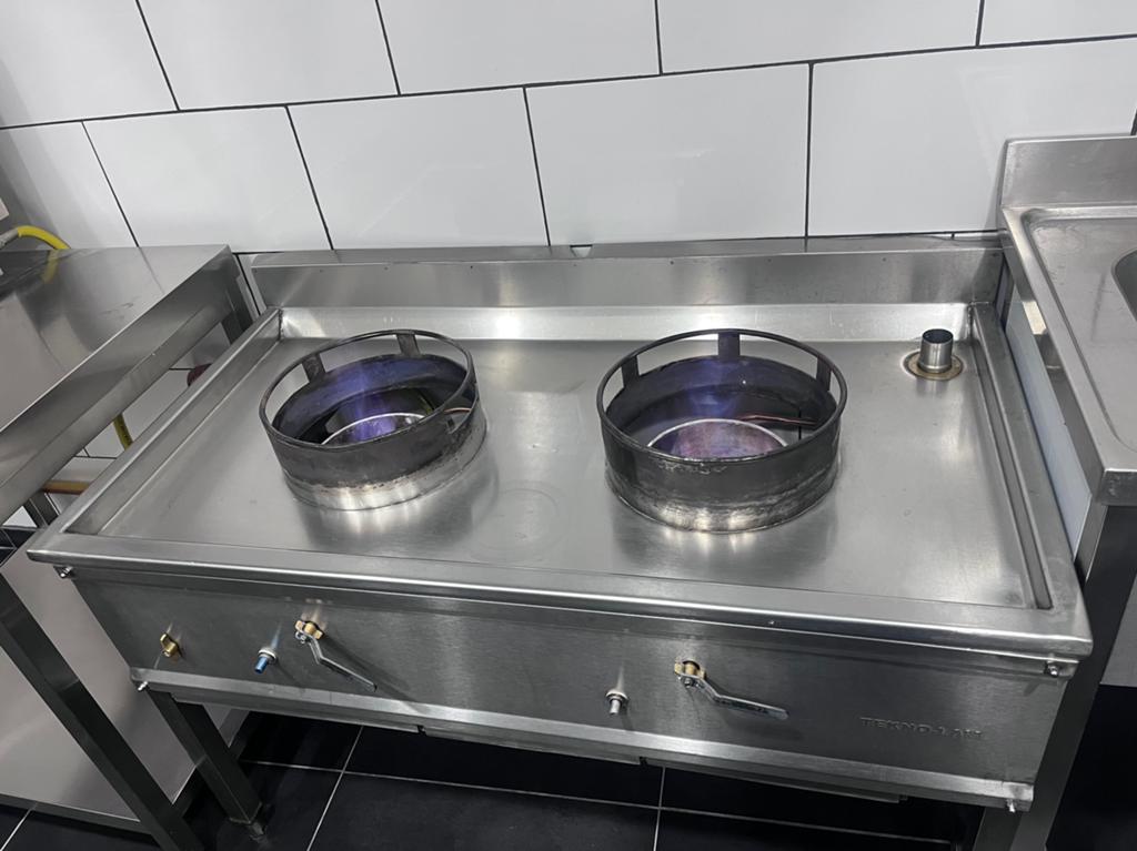 Wok professionnel à deux becs horeca, Articles professionnels, Enlèvement, Utilisé, Autres types