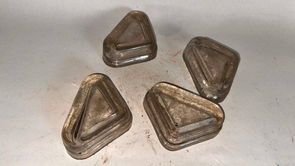 glazen voetjes kachel, Ophalen of Verzenden