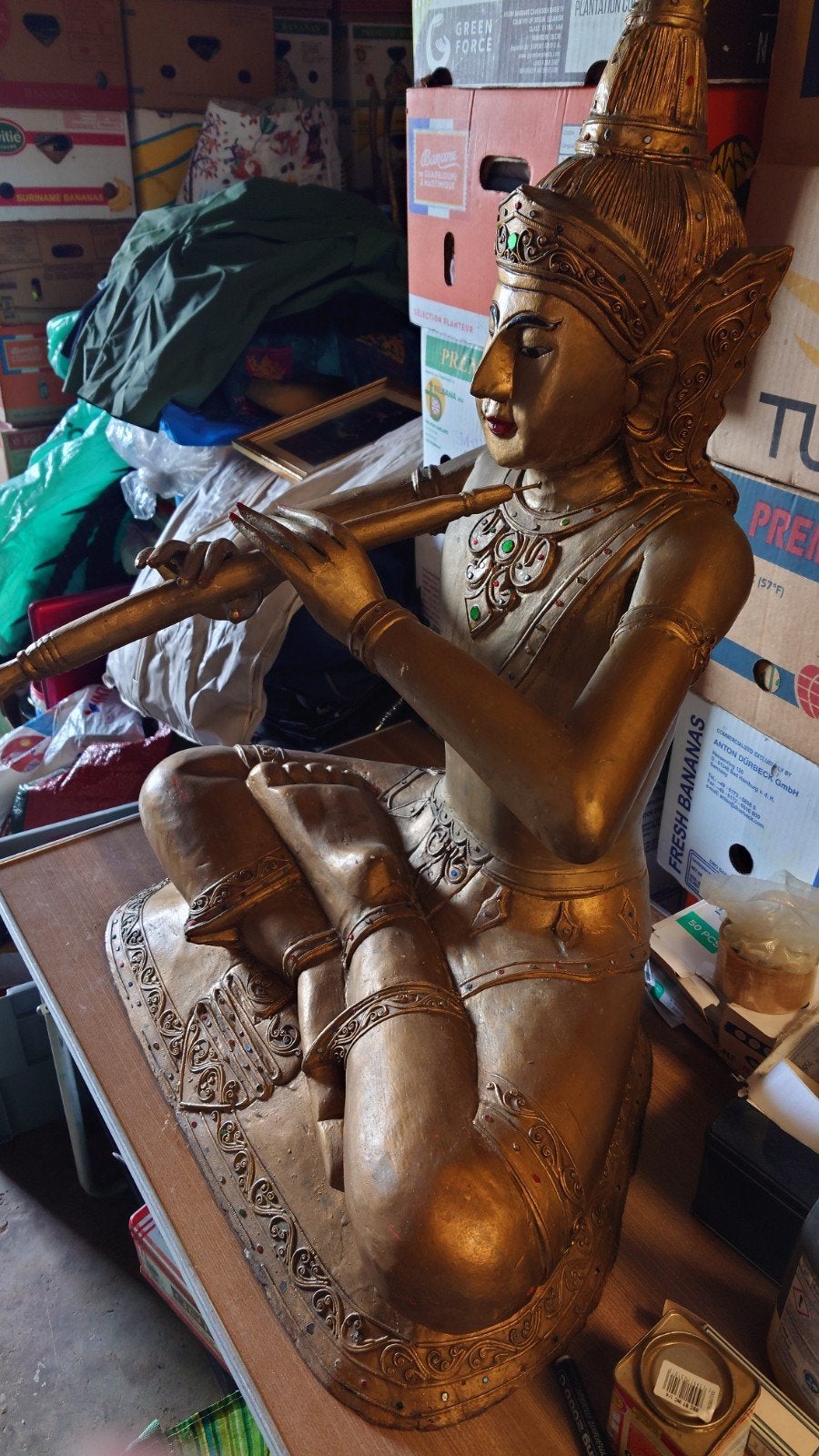 statue bouddha en bois, Antiquités & Art, Enlèvement, Bois, Statue