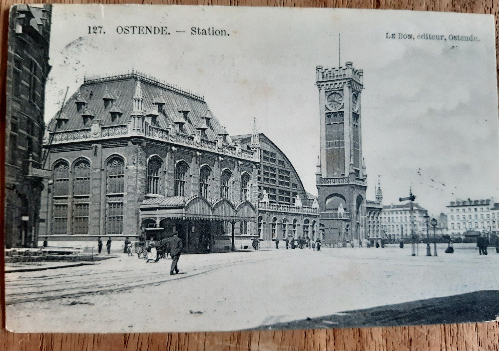 carte postale Gare d'Ostende La Gare Hazegras, Collections, Enlèvement ou Envoi