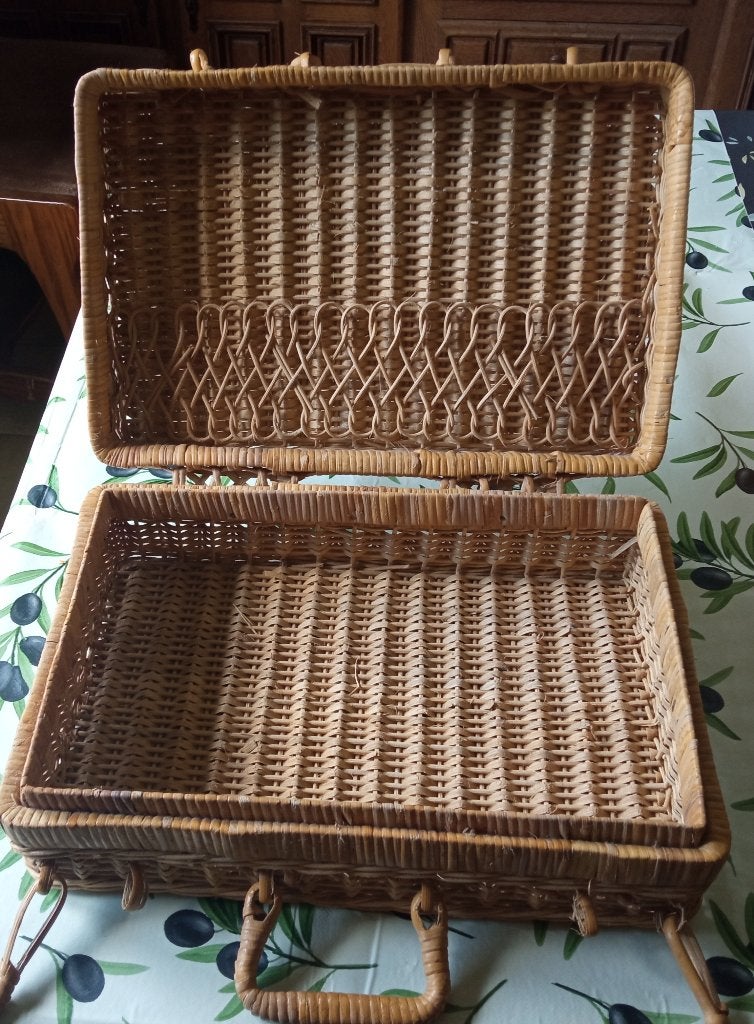 Valise en osier tressé vintage, Neuf, Osier, Enlèvement, Panier