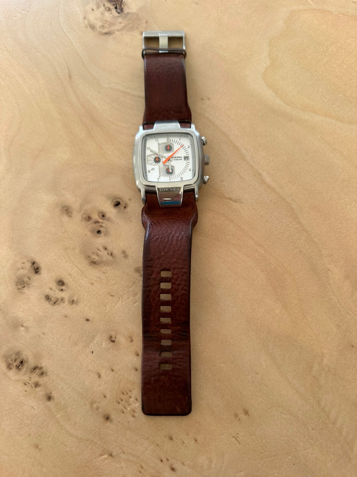 Diesel DZ-4029 Chronograaf Herenhorloge – Werkend, Staal, Polshorloge, Ophalen of Verzenden, Leer