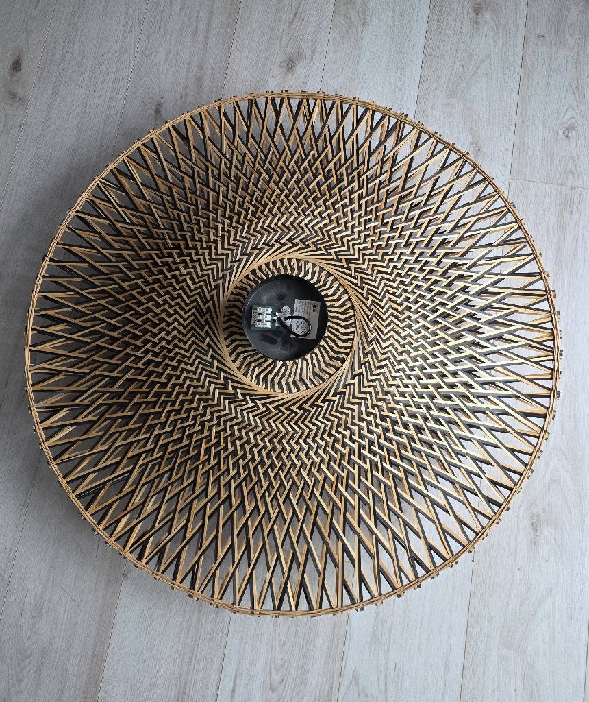 Good & Mojo bamboe 'Bali' plafonnière plafondlamp Ø 87 cm, Huis en Inrichting, Lampen | Plafondlampen, Ophalen, 87 cm, Design