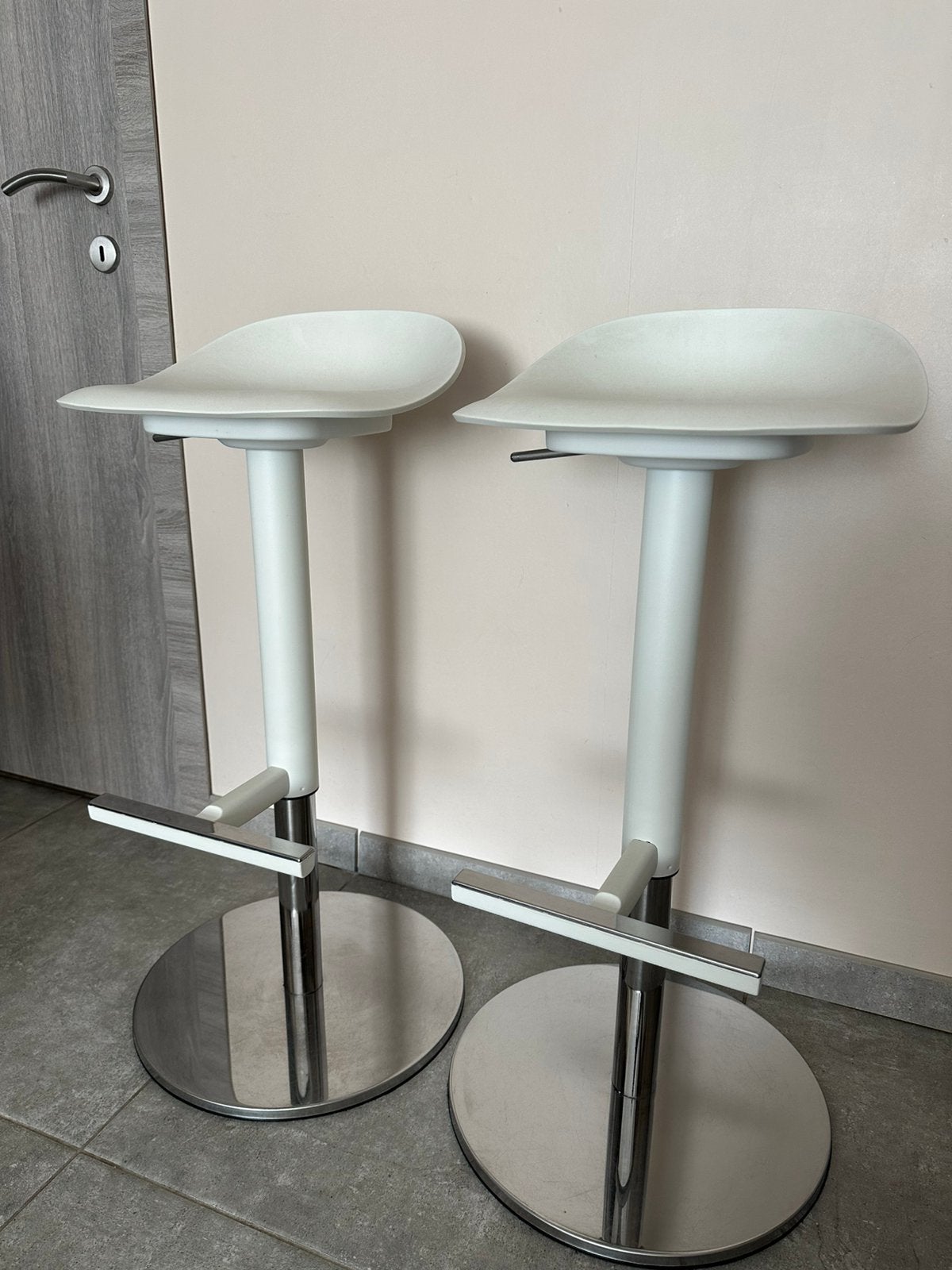 Tabouret de bar JANINGE , blanc, 76cm, Maison & Meubles, Tabourets de bar, 2 tabourets, Enlèvement, Comme neuf, Réglable en hauteur