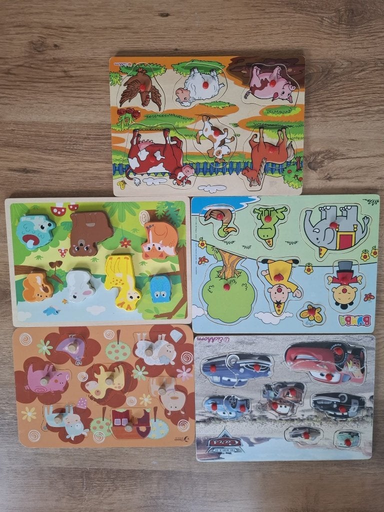 Houten inlegpuzzels, Kinderen en Baby's, Ophalen, Zo goed als nieuw, 6 maanden tot 2 jaar, Van hout