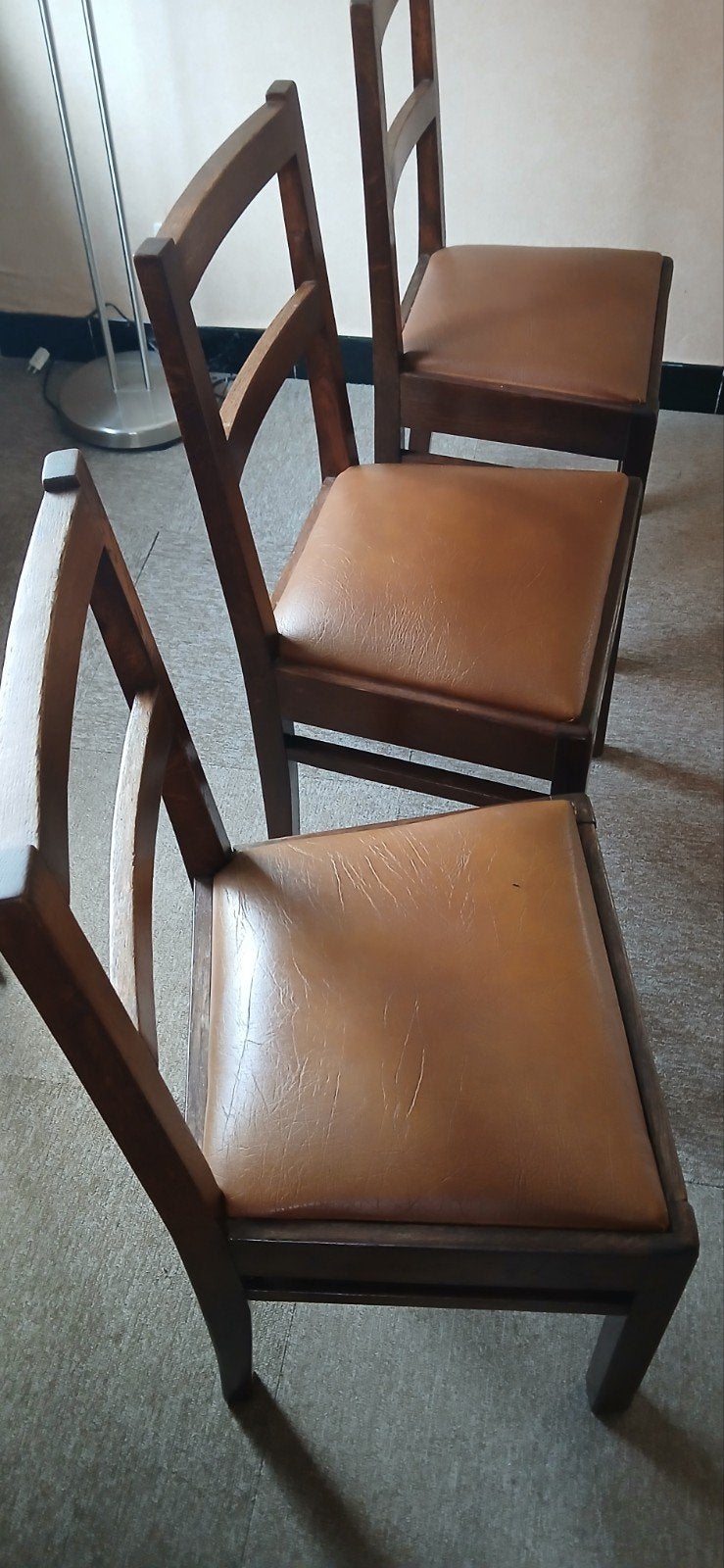 chaises vintage avec sièges en cuir, Enlèvement