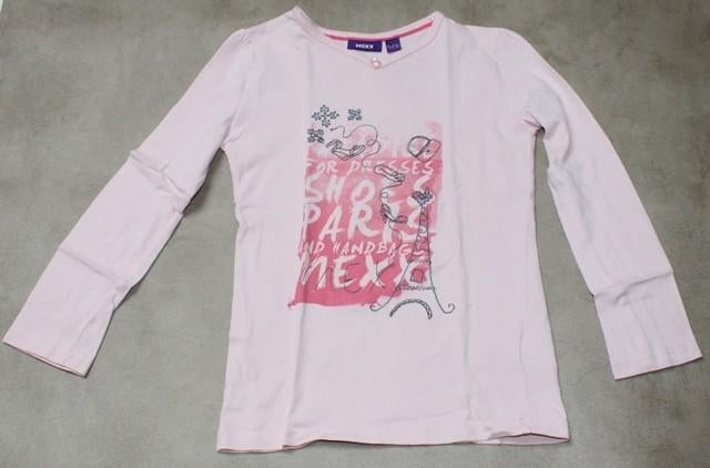 Lichtroze longsleeve "For dresses, shoes and handbags Paris", Kinderen en Baby's, Kinderkleding | Maat 110, Mexx, Meisje, Ophalen of Verzenden