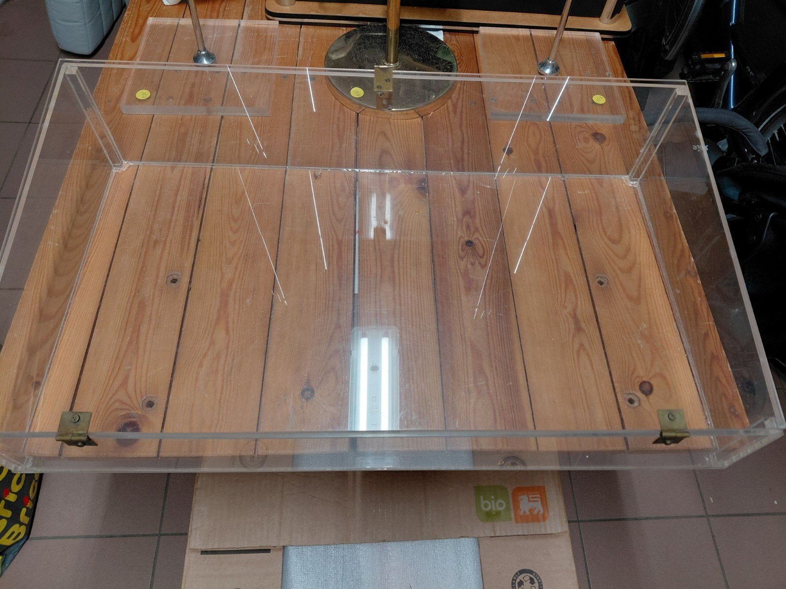 vitrine en plexiglas, Enlèvement