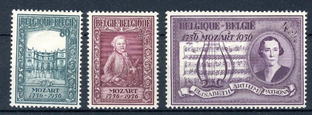 (B) 987/989 MH 1956 - geboorte Wolfgang Amadeus Mozart., Postzegels en Munten, Verzenden, Postfris, Spoor van plakker