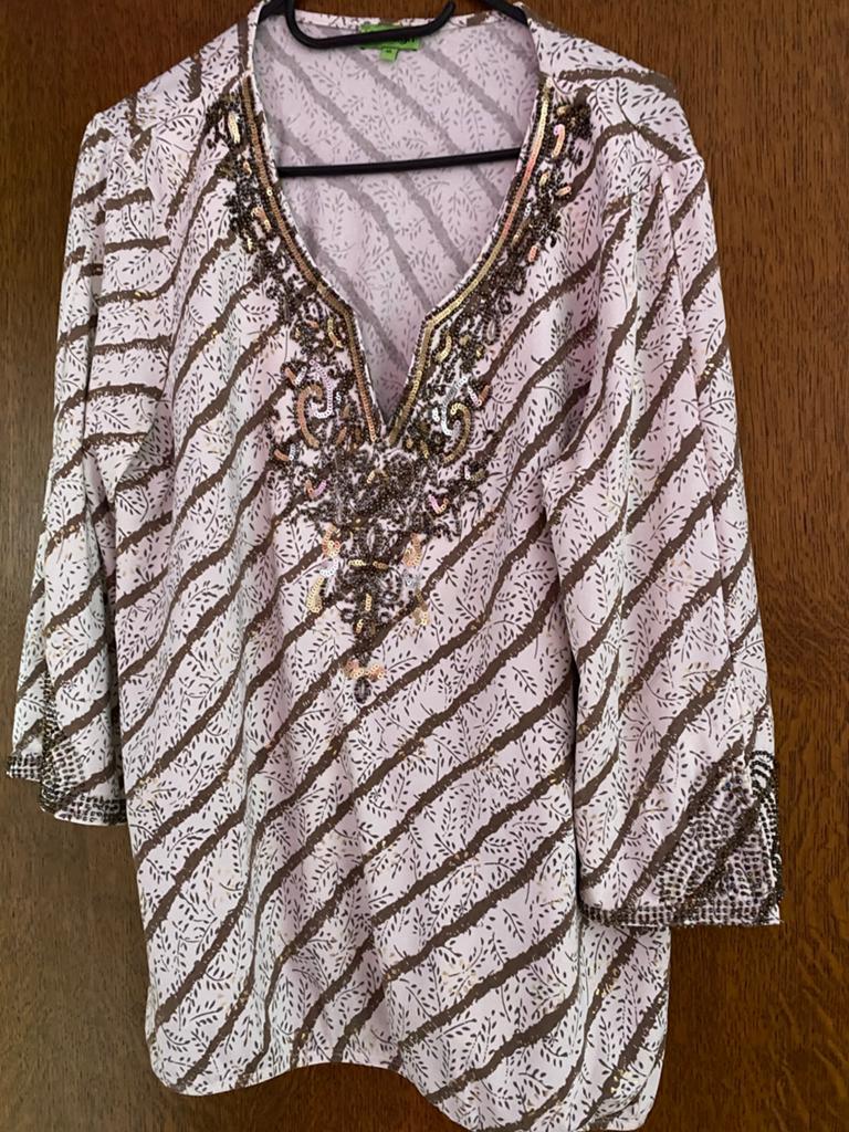 Bloes maat XL, Ophalen, Zo goed als nieuw, Beige, Blouse of Tuniek