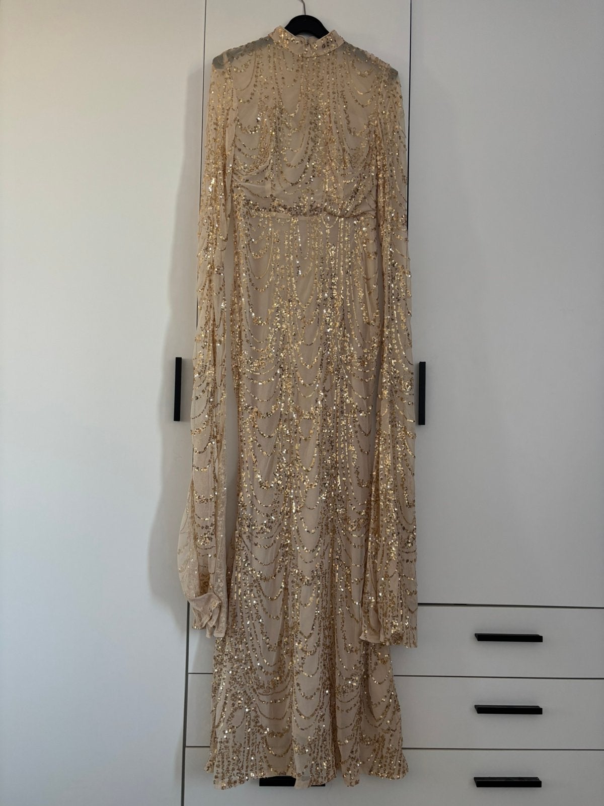 Gouden Galajurk met Pailletten (Nieuw!), Robe de gala, Enlèvement ou Envoi, Doré, Taille 42/44 (L)