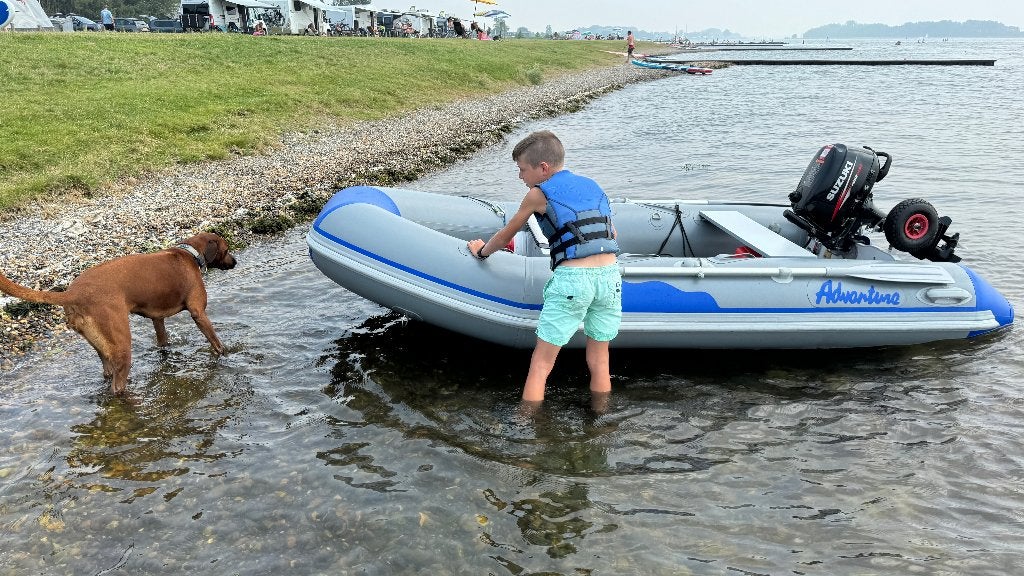 Rib Rubberboot 3.3m + 5pk suzuki + Pega Trailer, Sports nautiques & Bateaux, Canots pneumatiques, Airdeck, Enlèvement, Utilisé