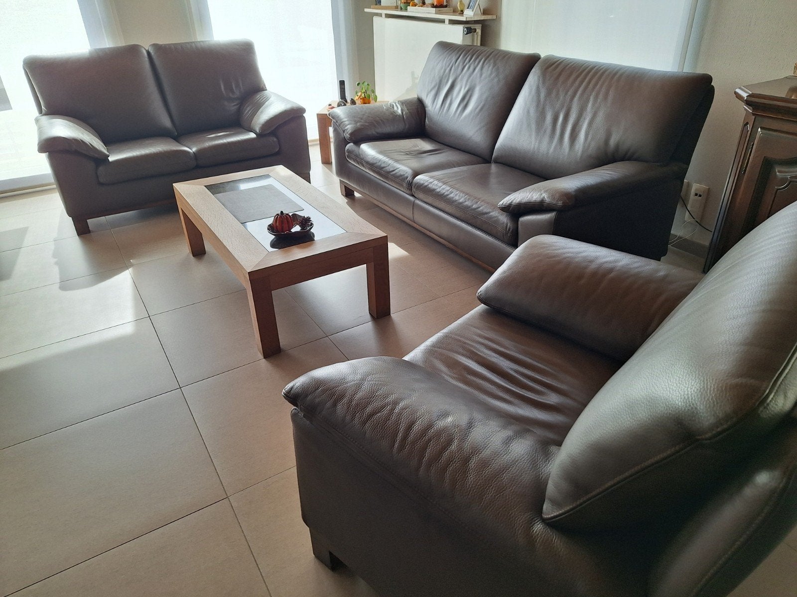 salon leder, Ophalen, Zo goed als nieuw, Leer