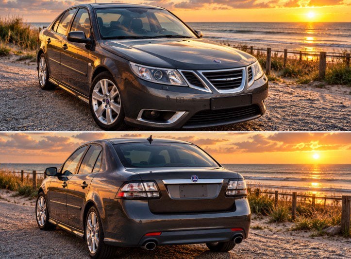 Saab 9-3 2.8 V6 280pk turbo benzine, Auto's, Zwart, Leder, Berline, 5 deurs