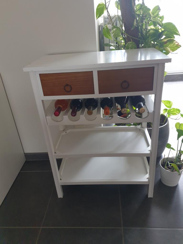 Landelijk kastje met wijnrekje, Huis en Inrichting, Ophalen, Gebruikt