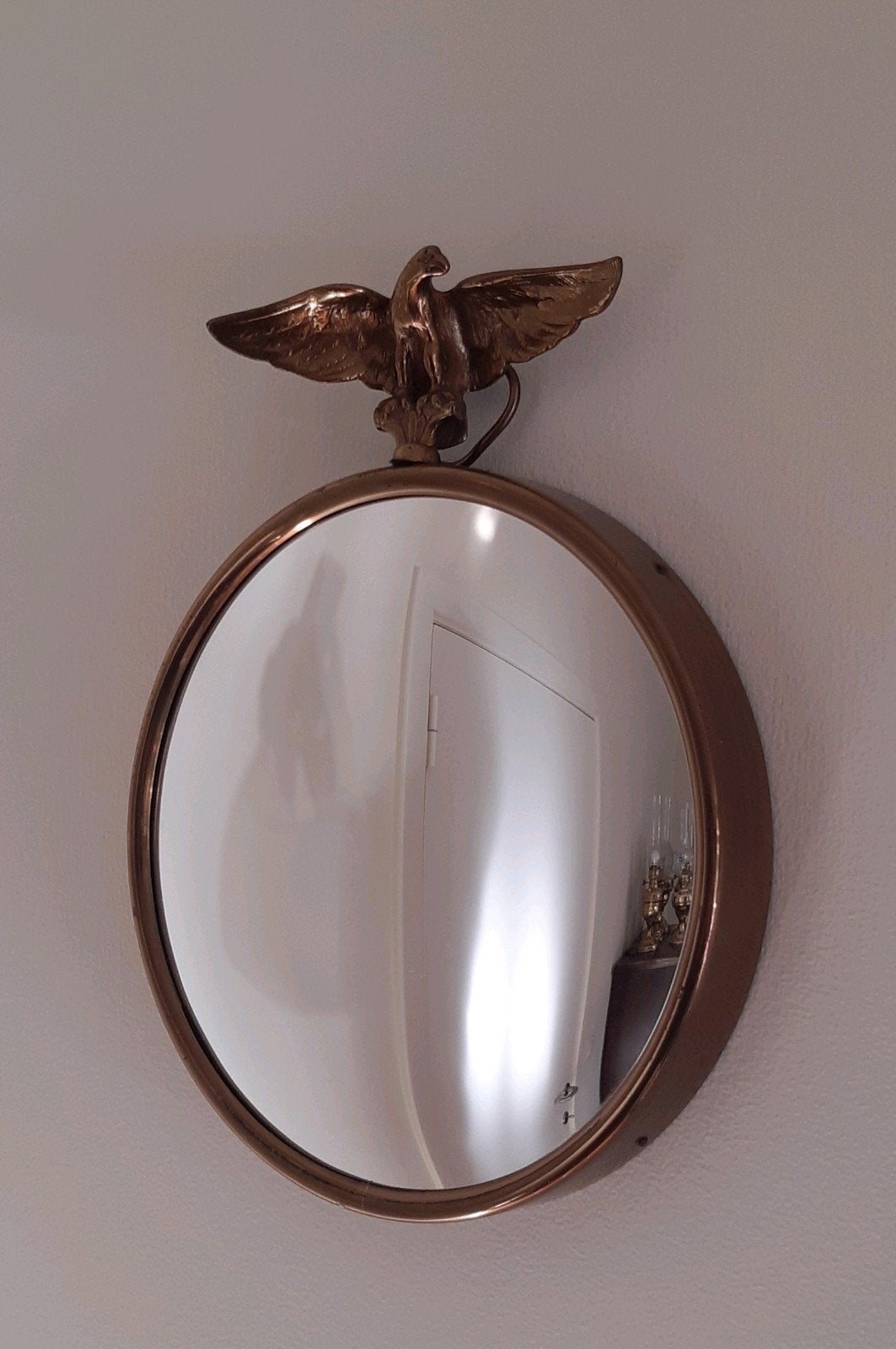 WANDSPIEGEL METAAL EMPIRE STIJL REGENCY, Antiek en Kunst, Ophalen