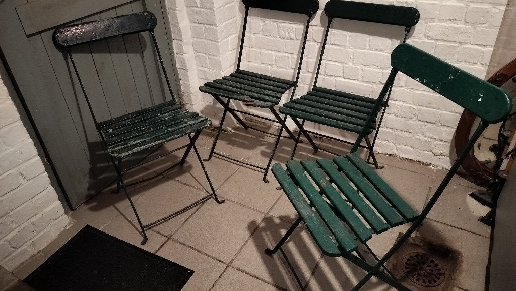 Lot de 4 chaises bistro vintage, Enlèvement