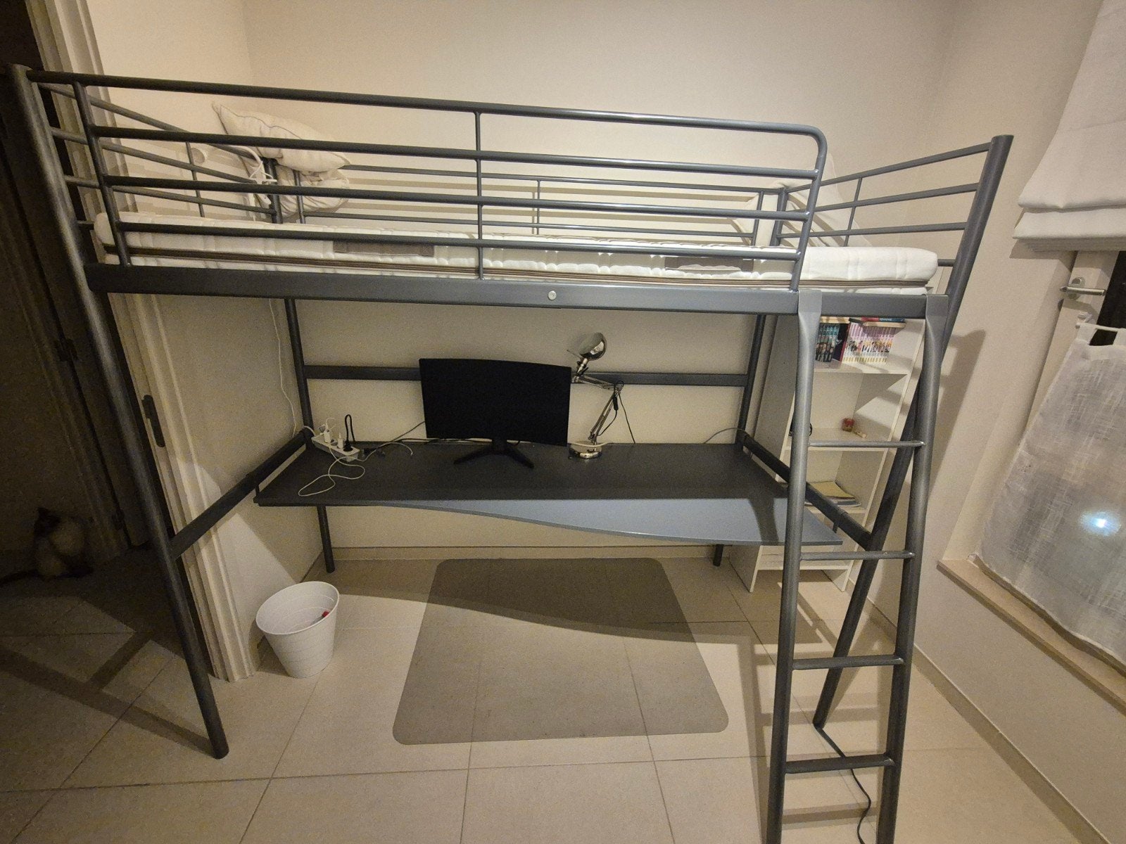 lit mezzanine et bureau, 90 cm, Enlèvement, 200 cm, 160 à 180 cm