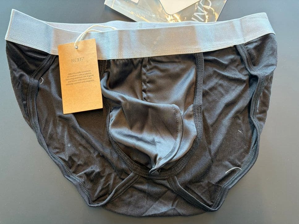 Tanga en soie Slip Man New, Envoi, Noir, Slip