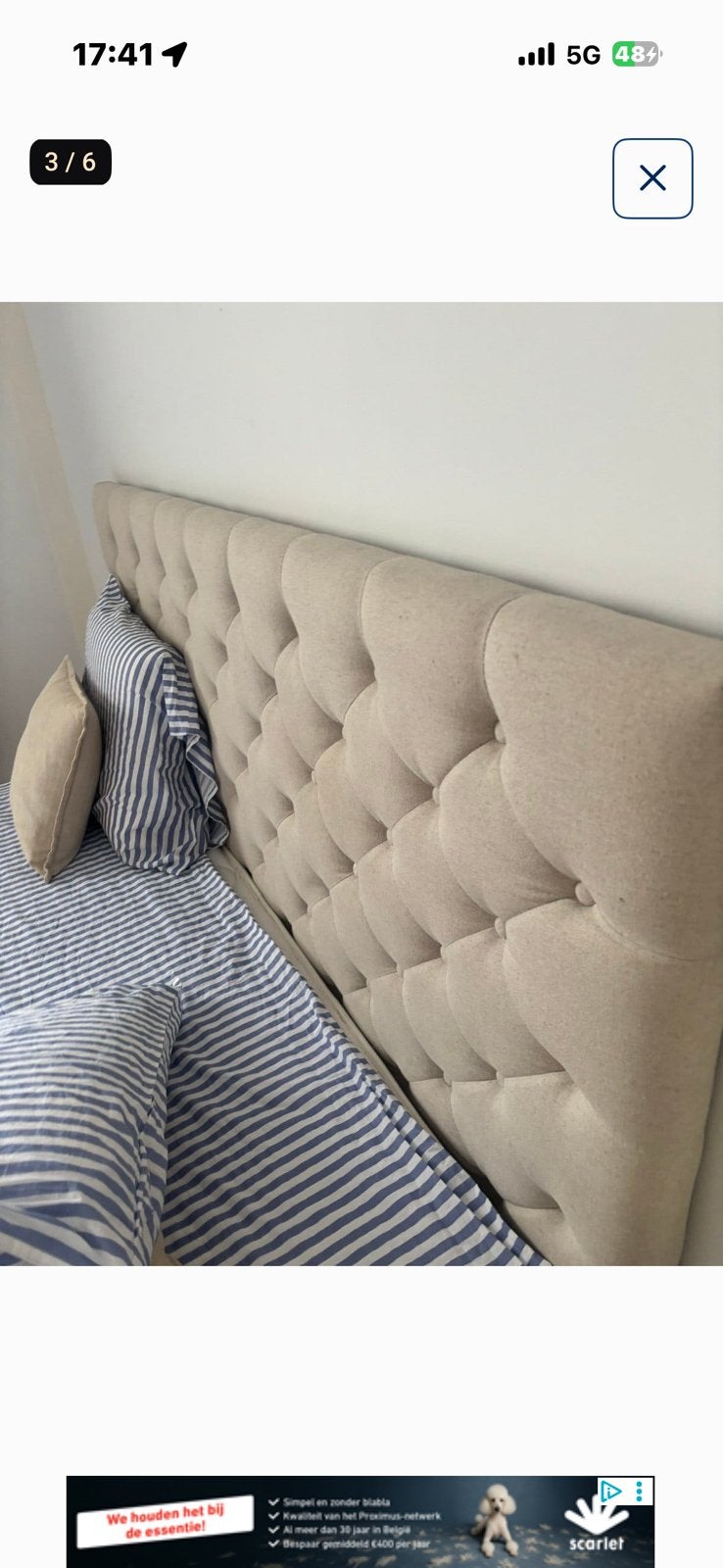 SUPER KOOPJE mooie bed frame& hoofdbord van maiosn du monde, Ophalen, Zo goed als nieuw, 180 cm