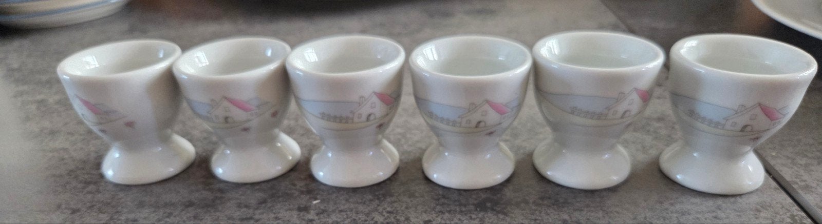 6 coquetiers en porcelaine Philippe Deshoulières, Maison & Meubles, Enlèvement ou Envoi, Neuf, Porcelaine