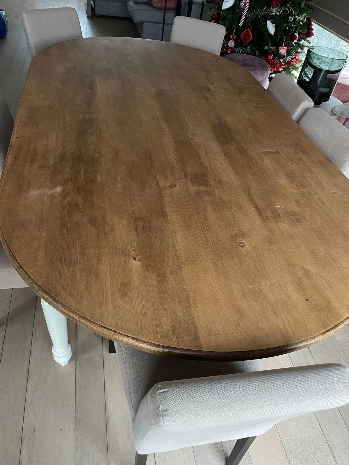 Houten eetkamer, Cinq personnes ou plus, Comme neuf, Enlèvement, Ovale