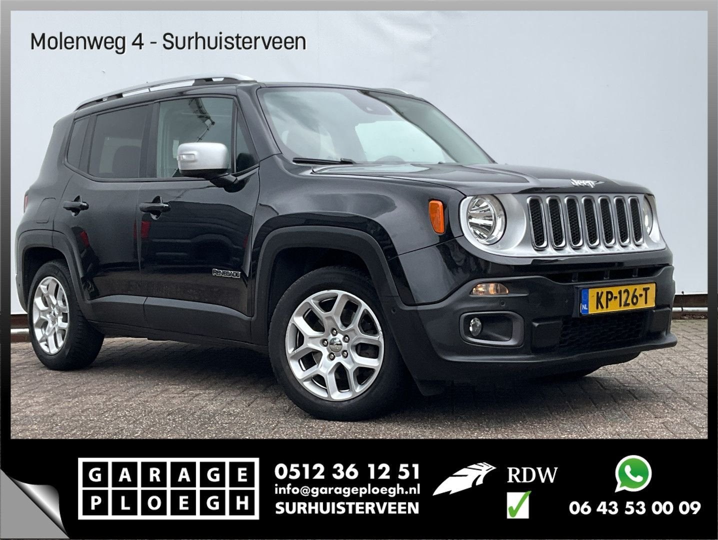Jeep Renegade 1.4 141pk Automaat Limited Pano Navi Clima Cru, Automaat, Zwart, Bedrijf, SUV of Terreinwagen