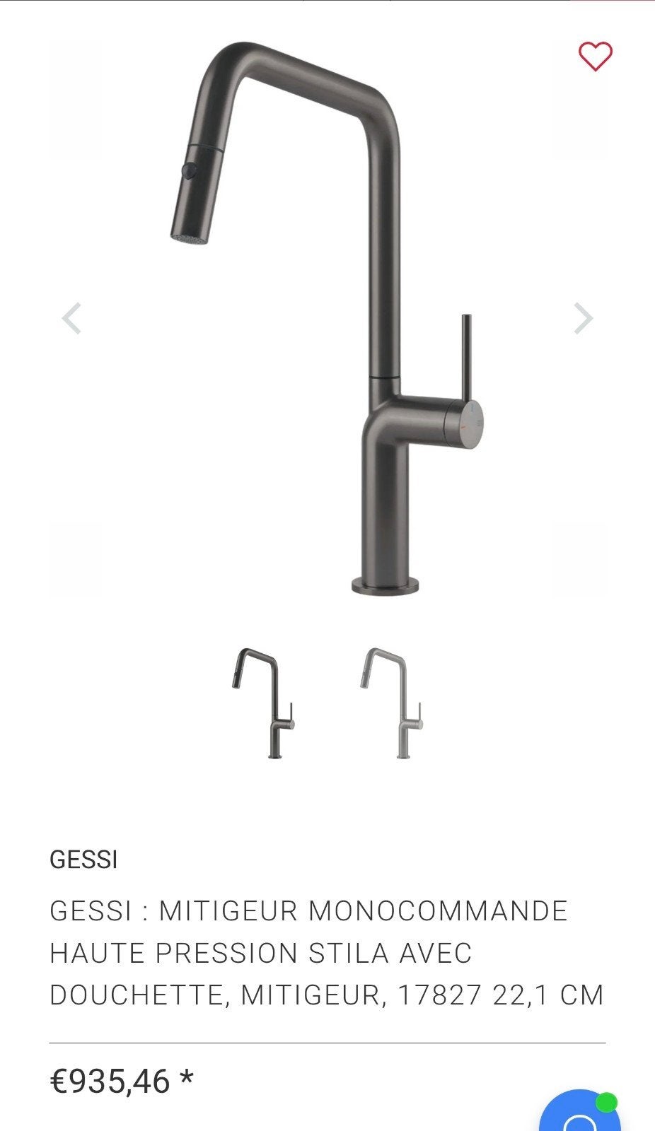 Mitigeur de cuisine design de marque GESSI. Encore emballé, Bricolage & Construction, Enlèvement, Neuf, Chrome, Robinet