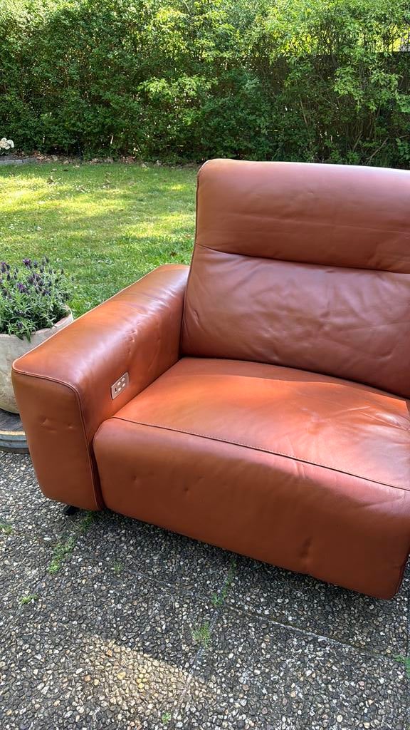 Salon en cuir avec 2 fonctions de relaxation, Comme neuf, Enlèvement, Cuir, 100 à 125 cm
