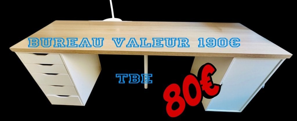 GRAND BUREAU IKÉA, Enlèvement, Comme neuf, MODERNE SOBRE