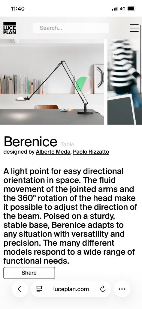 Design lamp Berenice - Luceplan, Enlèvement, Comme neuf