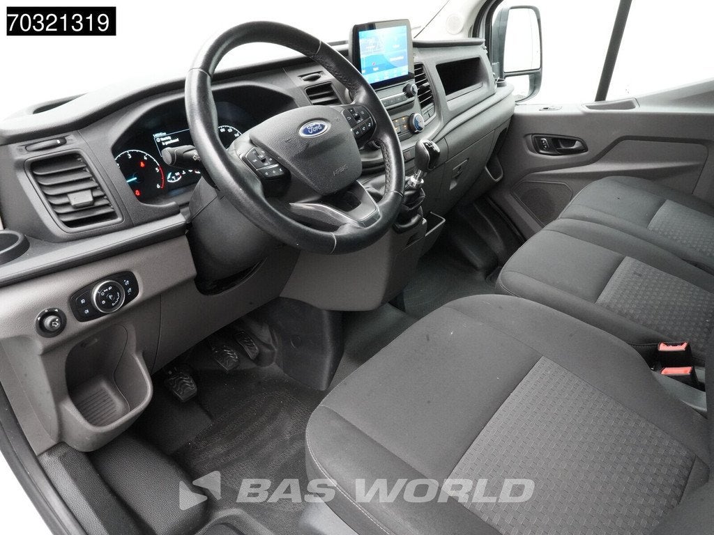 Ford Transit 130pk Hoog Dak L3H3 Navi Airco Cruise Imperiaal, Auto's, Stof, Euro 6, 4 cilinders, Wit