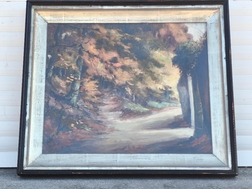 huile sur toile rouge cloitre signe ferdinant jorwitz, Ophalen