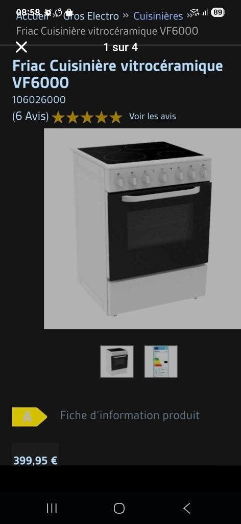 Friac oven en keramische kookplaat, Elektronische apparatuur, Fornuizen, Zo goed als nieuw, Vrijstaand, Elektrisch, 4 kookzones