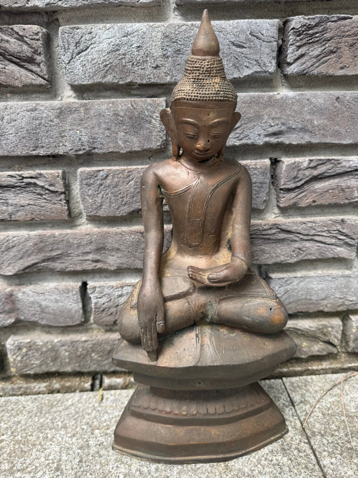 Zeldzame bronzen Boeddha – 38 cm – 3 kg – Vintage Birma, Huis en Inrichting, Woonaccessoires | Boeddhabeelden, Ophalen, Zo goed als nieuw