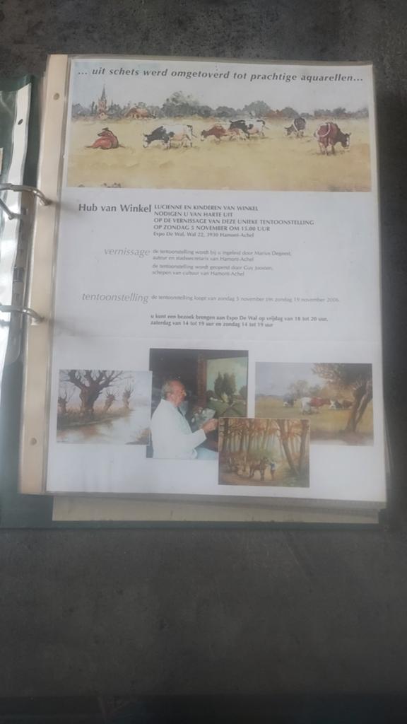 Hub van Winkel 38 originele gesigneerde pentekeningen, Ophalen