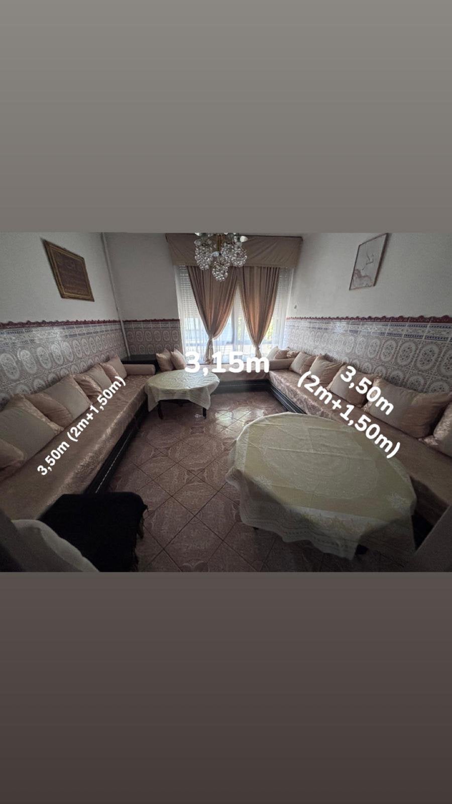 Salon marocain à donner le plus rapidement possible, Maison & Meubles, 200 cm ou plus, Comme neuf, Enlèvement, 50 à 100 cm