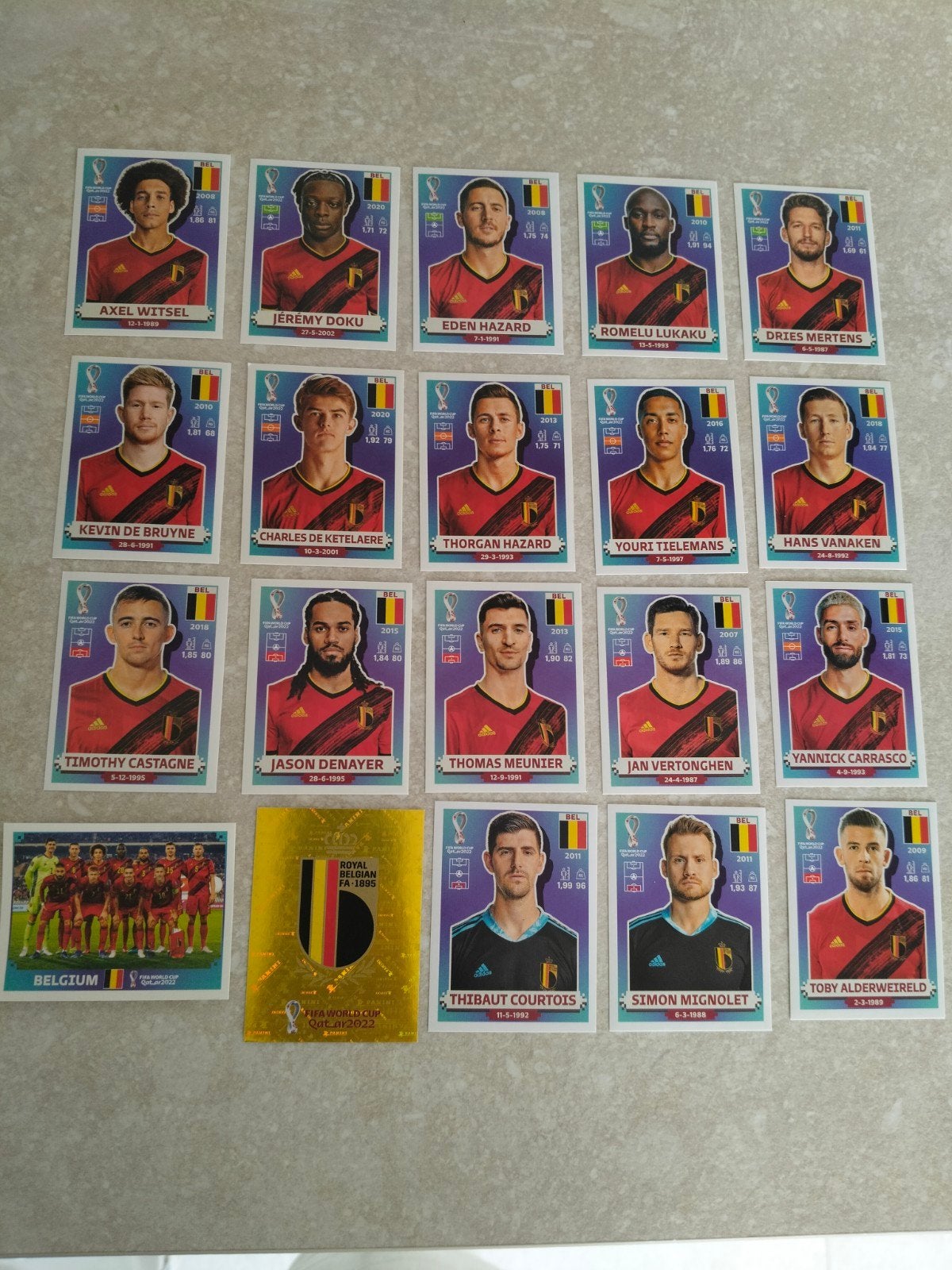 Panini WK Qatar USA edition rode duivels complete ploeg, Ophalen of Verzenden