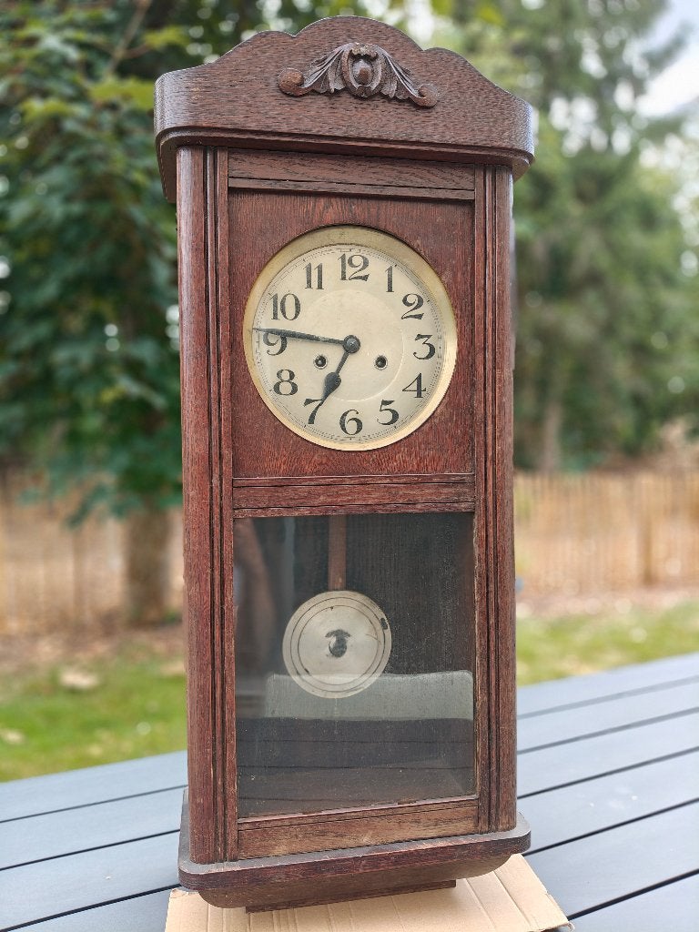 Pendule murale ancienne (mouvement Mauthe ca 1900, n° 75262), Enlèvement