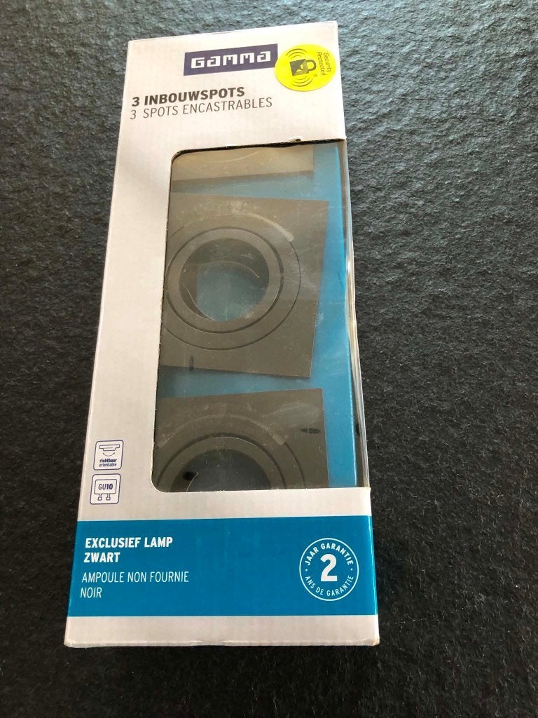 3 inbouwspots GAMMA, Maison & Meubles, Lampes | Spots, Neuf, Autres sources lumineuses, GU10, Compatible montage au plafond