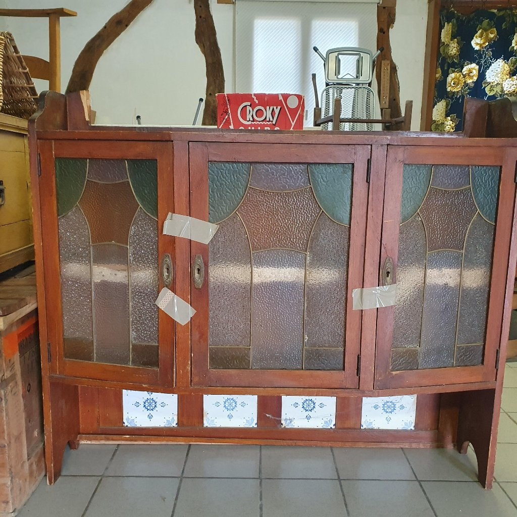 Vintage geglazuurd kastblad met gekleurde tegels, Antiek en Kunst, Antiek | Meubels | Kasten, Ophalen