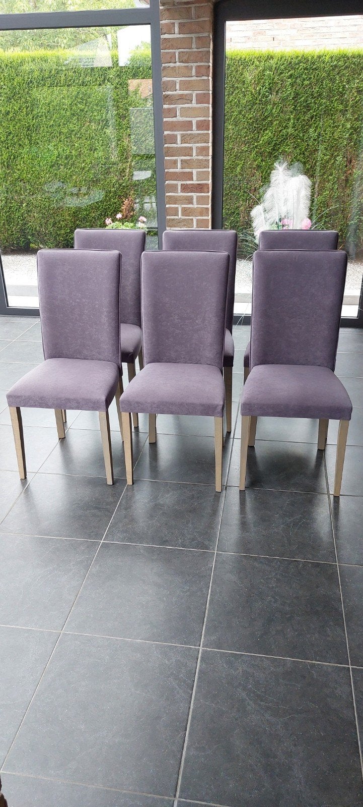 6 Chaises de salle à manger, Maison & Meubles, Chaises, Enlèvement, Gris, Bois