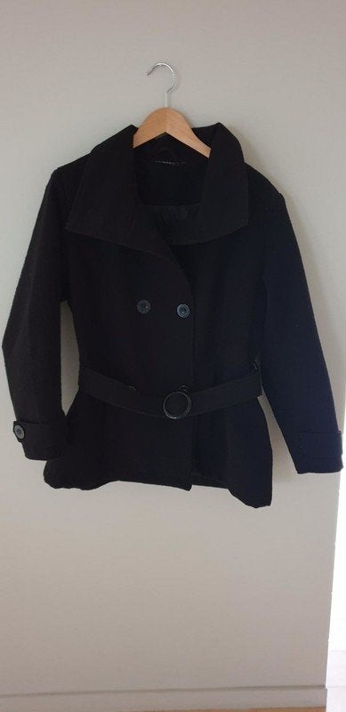 korte zwarte jas, Kleding | Dames, Ophalen of Verzenden, Zo goed als nieuw, Maat 46/48 (XL) of groter