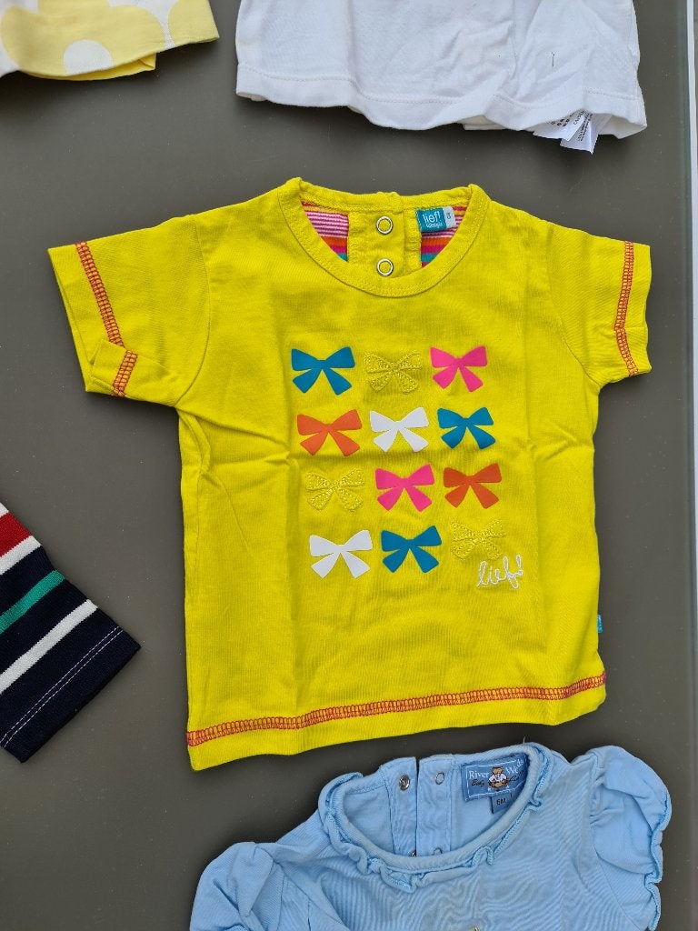 geel t-shirt met strikjes Lief 68, Ophalen, Zo goed als nieuw
