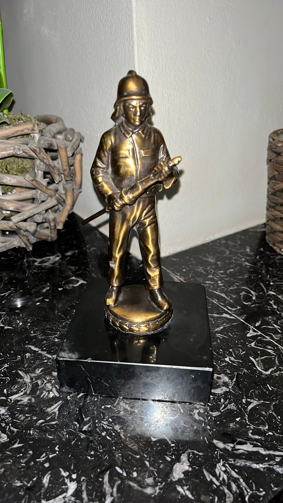 Brandweerman, Ophalen of Verzenden, Brons, Beeld