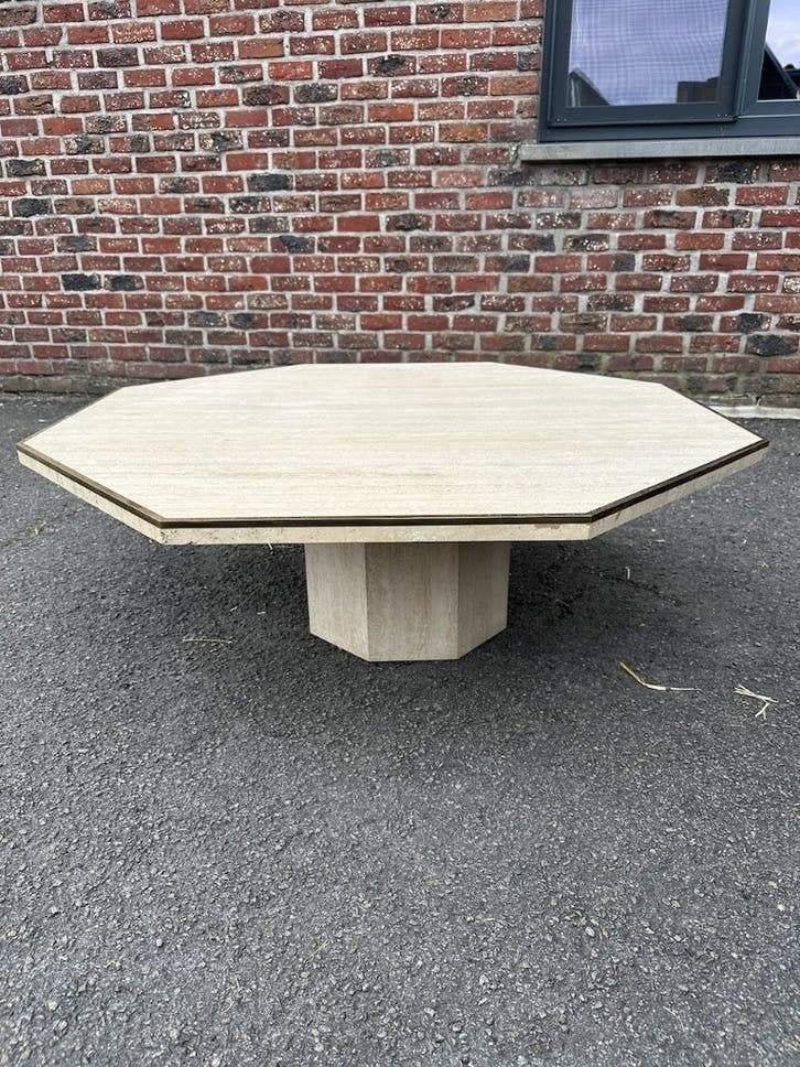 Table basse vintage en travertin à prix avantageux 70/80, Maison & Meubles, Enlèvement