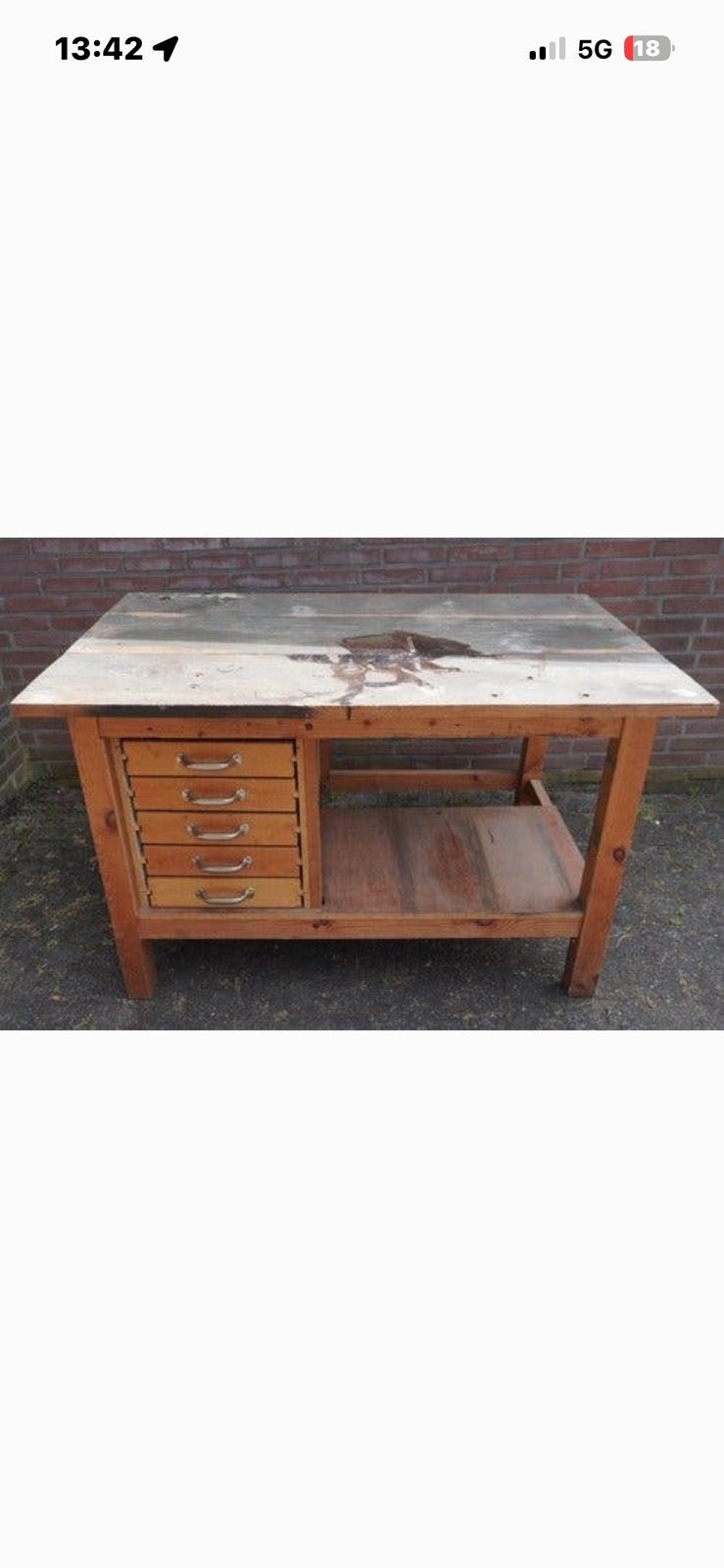 Leuke werkbank om omtebouwen tot BBQ tafel, Bricolage & Construction, Établis, Enlèvement, Comme neuf