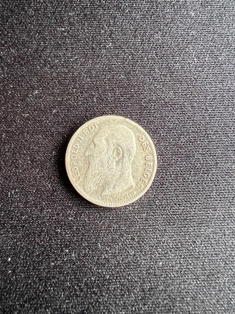pièce BE 50 cents Léopold II en argent 1909, Enlèvement ou Envoi, Monnaie en vrac, Argent, Argent