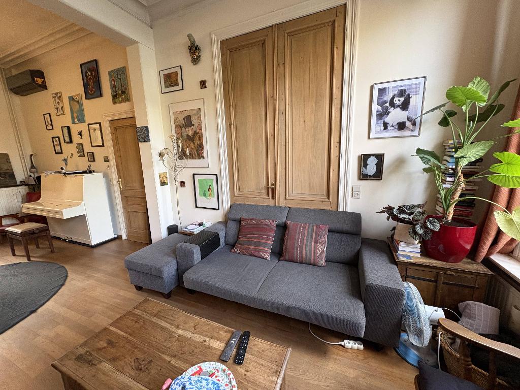 Zetel te koop + bijhorende poef (in goede staat), Huis en Inrichting, Zetels | Zetels, Ophalen, Gebruikt, Tweepersoons, 75 tot 100 cm