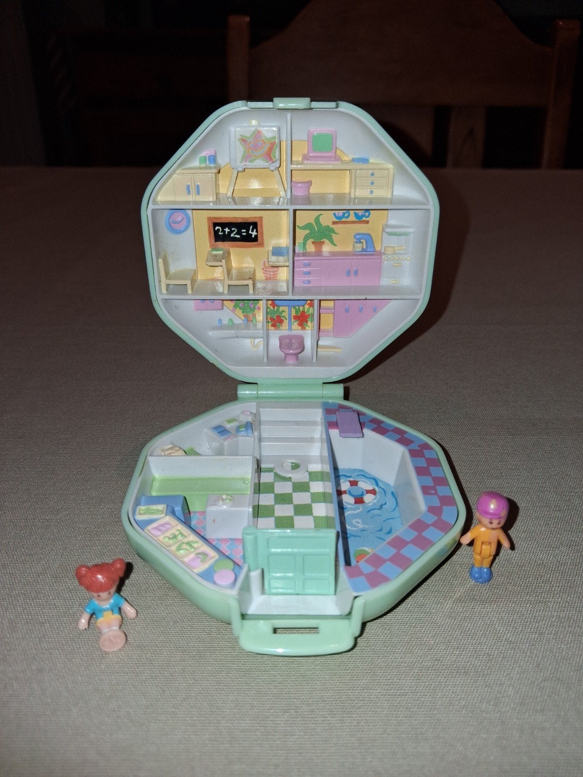 vintage Polly Pocket school uit 1990 met 2 popjes, Ophalen of Verzenden
